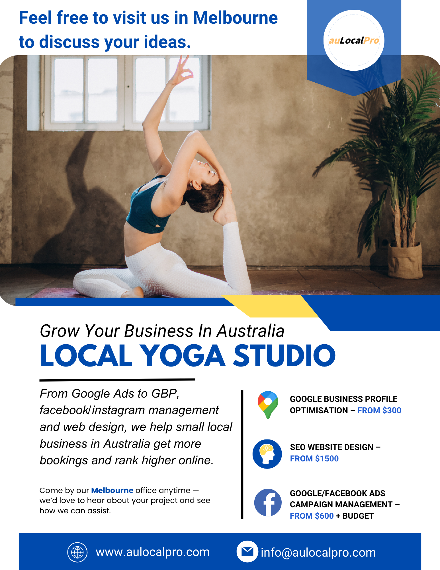 Local Yoga Studio Marketing in Melbourne, Victoria – SEO & Social Experts