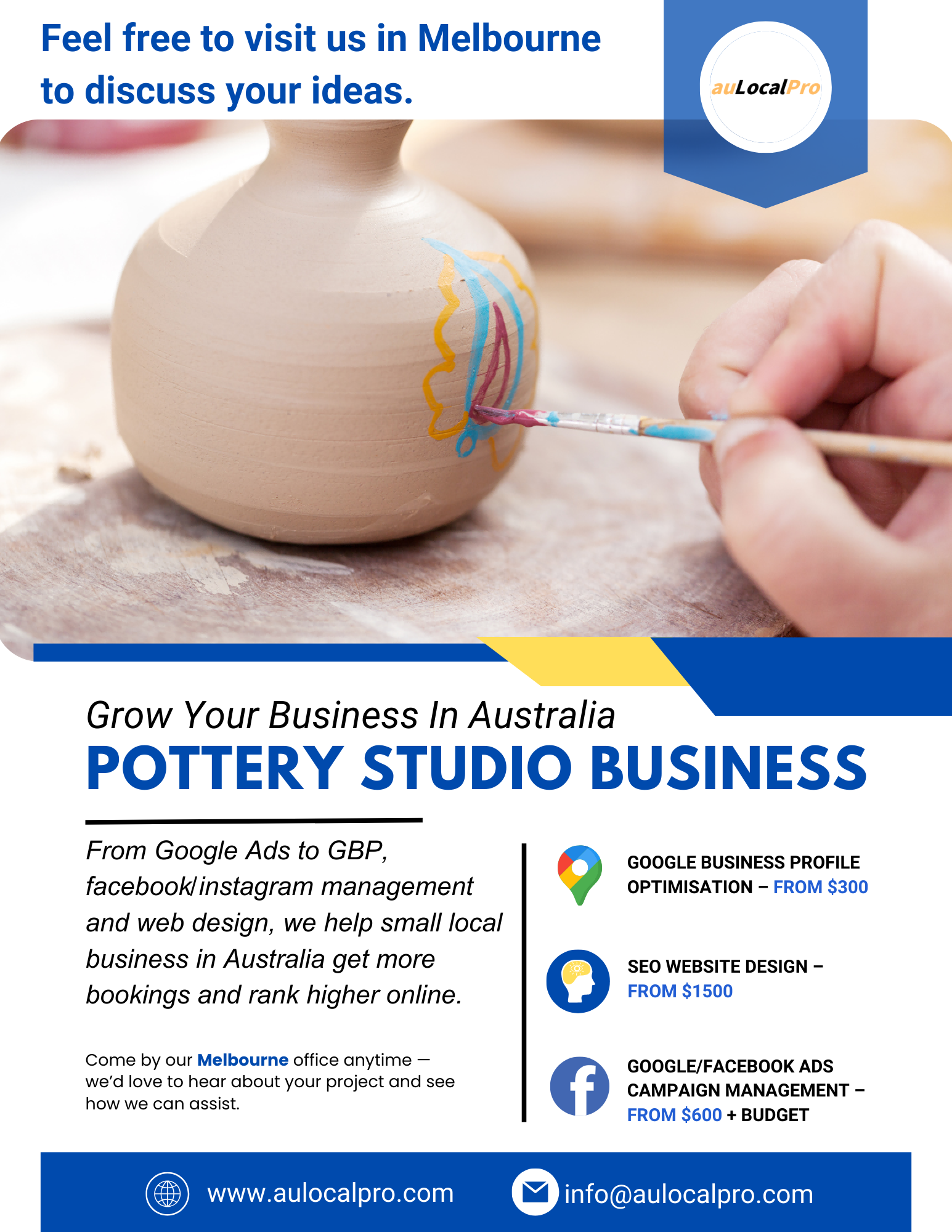 Pottery Studio Marketing in Surfers Paradise, Queensland – SEO, Social & Ads